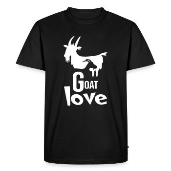 Chèvre, chèvre « chèvre amour » barbiche - T-shirt Premium bio Homme - noir - Devant - Nico (187cm)