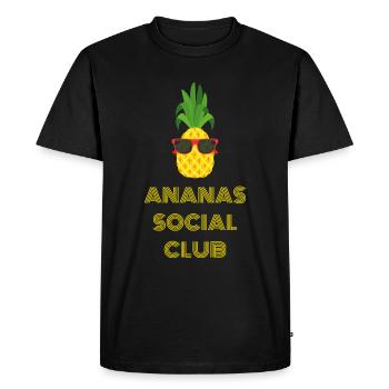 ANANAS SOCIAL CLUB plage vacances à la mer été - T-shirt Premium bio Homme - noir - Devant - Nico (187cm)