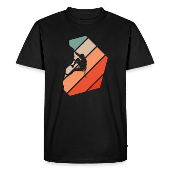 Climbing Retro Style Vintage - Men's Premium Organic T-Shirt - black - Front - Nico (187cm)