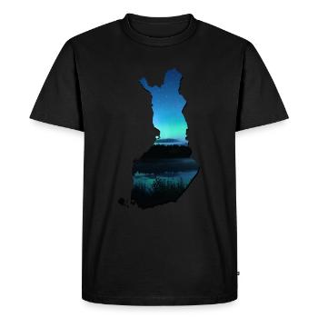 Map of Finland, the flag of finland - Men's Premium Organic T-Shirt - black - Front - Nico (187cm)