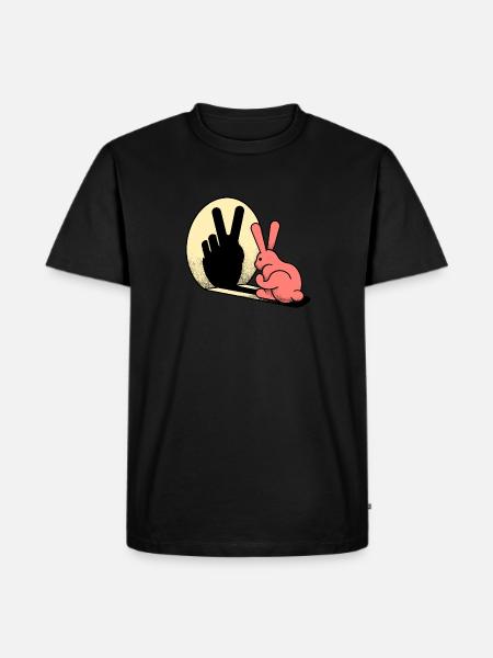 LAPIN PAISIBLE - T-shirt Premium bio Homme - noir