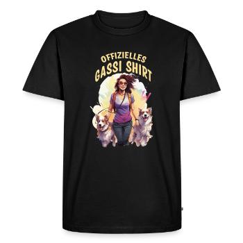 Chemise officielle de promenade de chien - Chien - Chemise de promenade de chien - T-shirt Premium bio Homme - noir - Devant - Nico (187cm)