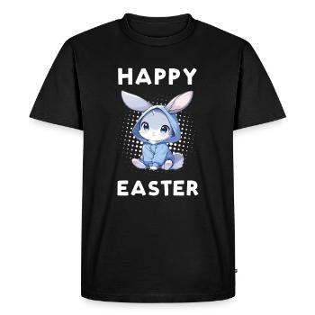 Joyeuses Pâques - Lapin de Pâques - T-shirt Premium bio Homme - noir - Devant - Nico (187cm)