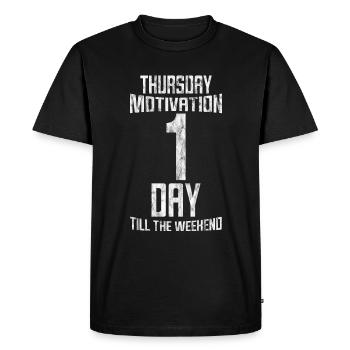 Motivation du jeudi, 1 jour jusqu’au week-end 3 - T-shirt Premium bio Homme - noir - Devant - Nico (187cm)