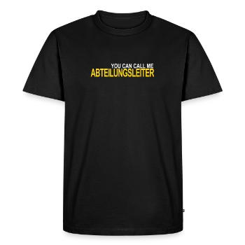 Appelez-moi Chef de département - T-shirt Premium bio Homme - noir - Devant - Nico (187cm)