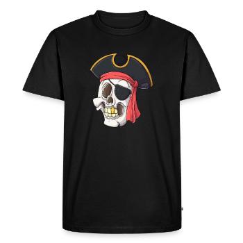 Cool pirate - Men's Premium Organic T-Shirt - black - Front - Nico (187cm)