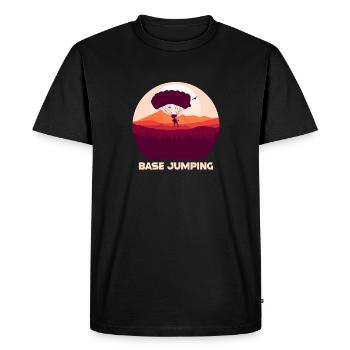 Base jump - T-shirt Premium bio Homme - noir - Devant - Nico (187cm)