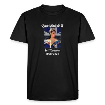 queen elizabeth 2 The Memories 1926 -2022 - Men's Premium Organic T-Shirt - black - Front - Nico (187cm)