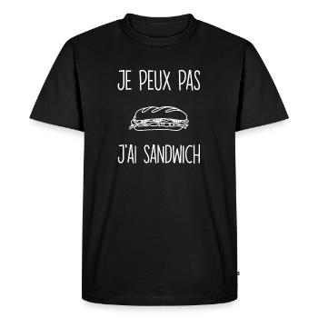 "Pause-Sandwich Mode ON!" - T-shirt Premium bio Homme - noir - Devant - Nico (187cm)