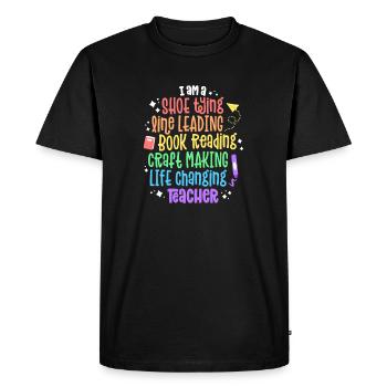 Je suis un enseignant qui change la vie Appréciation Kinderga - T-shirt Premium bio Homme - noir - Devant - Nico (187cm)