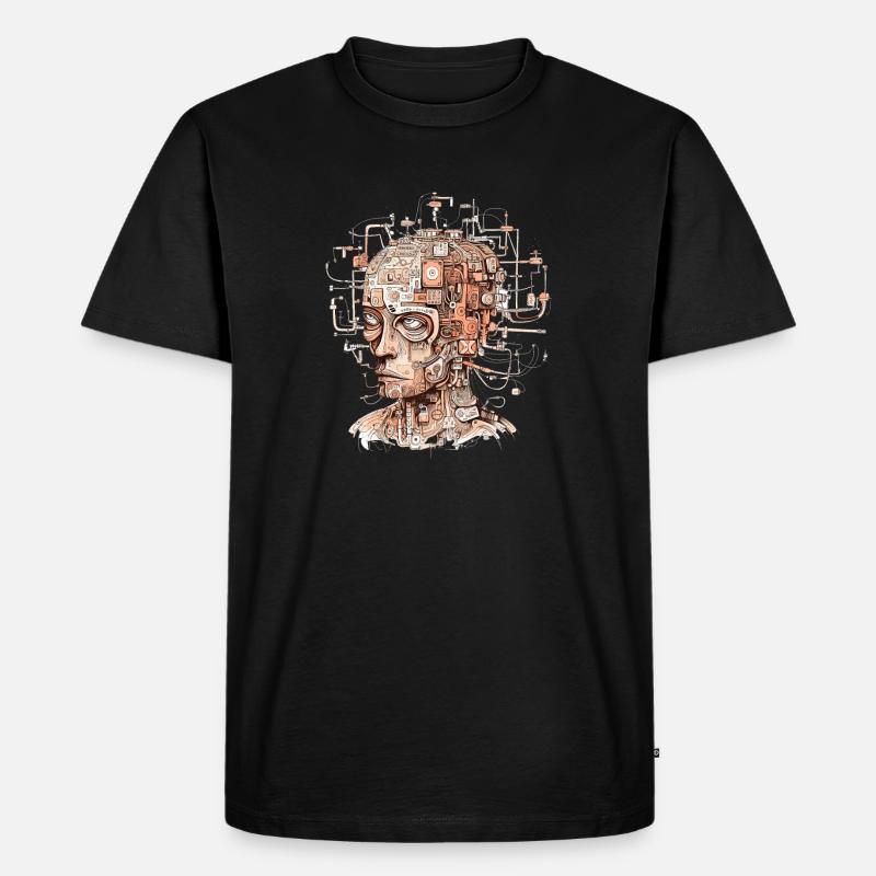 Abstrakter Geist - Männer Premium Bio T-Shirt - Schwarz