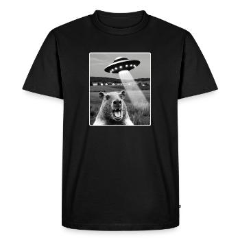 capybara Selfie avec extraterrestre OVNI drôle capybara Cadeau - T-shirt Premium bio Homme - noir - Devant - Nico (187cm)