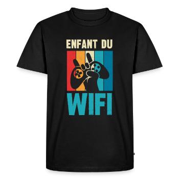 enfant du wifi - T-shirt Premium bio Homme - noir - Devant - Nico (187cm)