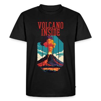 Volcano Saying Choleric - Men's Premium Organic T-Shirt - black - Front - Nico (187cm)