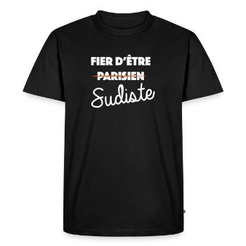Stolz darauf, südlich zu sein - Männer Premium Bio T-Shirt - Schwarz - Vorne - Nico (187cm)