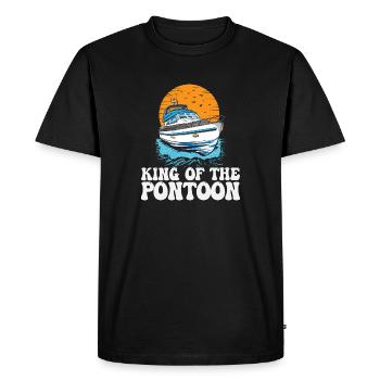 Roi du ponton Bateau à moteur Capitaine Pontooning - T-shirt Premium bio Homme - noir - Devant - Nico (187cm)