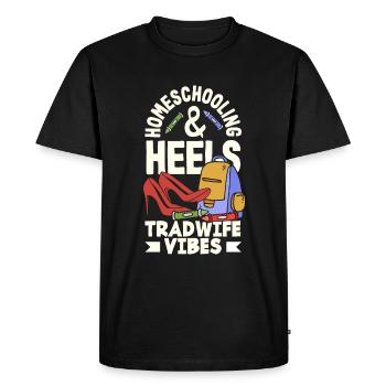 Classique Homeschool Maman Tradwife Homeschooling - T-shirt Premium bio Homme - noir - Devant - Nico (187cm)