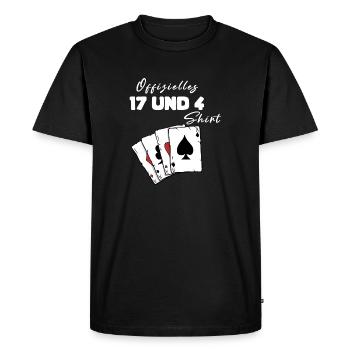 Chemise officielle 17 et 4 - T-shirt Premium bio Homme - noir - Devant - Nico (187cm)