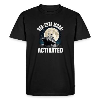 Vacances en bateau de croisière activées en mode Sea-esta - T-shirt Premium bio Homme - noir - Devant - Nico (187cm)