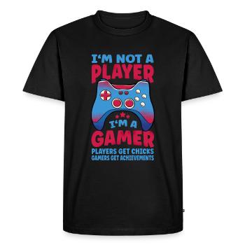 Joueur Je ne suis pas un joueur Je suis un joueur Zocken Gaming - T-shirt Premium bio Homme - noir - Devant - Nico (187cm)
