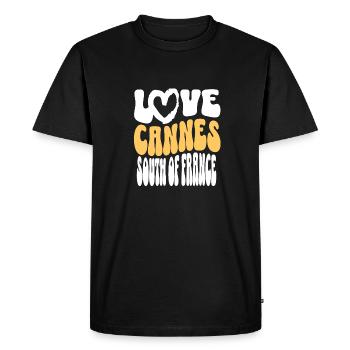 Love cannes south of france vacances t-shirt - T-shirt Premium bio Homme - noir - Devant - Nico (187cm)