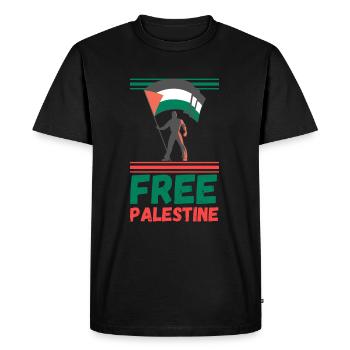 Free Palestine Palestine Paix Liberté - T-shirt Premium bio Homme - noir - Devant - Nico (187cm)