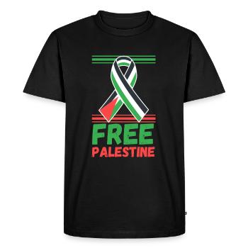 Free Palestine Palestine Paix Liberté - T-shirt Premium bio Homme - noir - Devant - Nico (187cm)