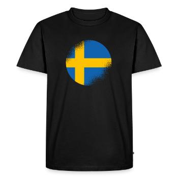 Suède Drapeau Scandinavie Drapeau suédois - T-shirt Premium bio Homme - noir - Devant - Nico (187cm)