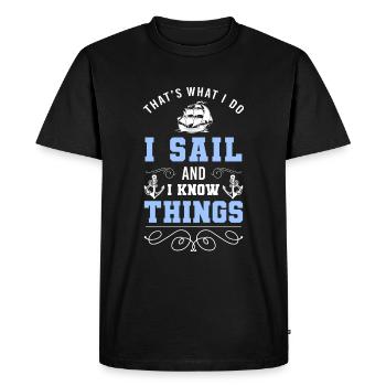 Sailing Ship Sailboat Sail Anchor - Men's Premium Organic T-Shirt - black - Front - Nico (187cm)