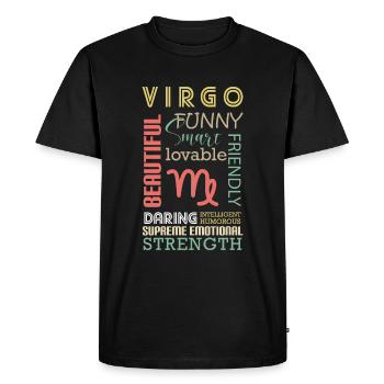 Horoscope Élément Planète - T-shirt Premium bio Homme - noir - Devant - Nico (187cm)