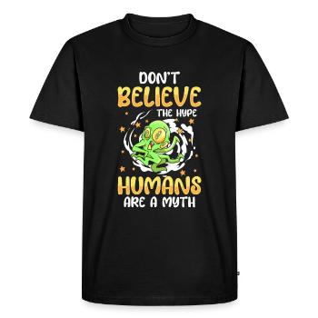 Alien Spaceship Extraterrestrial Aliens - T-shirt Premium bio Homme - noir - Devant - Nico (187cm)