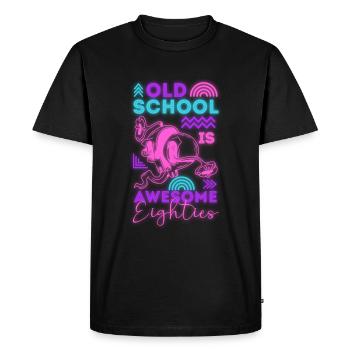 80s Disco Neon Party - Men's Premium Organic T-Shirt - black - Front - Nico (187cm)