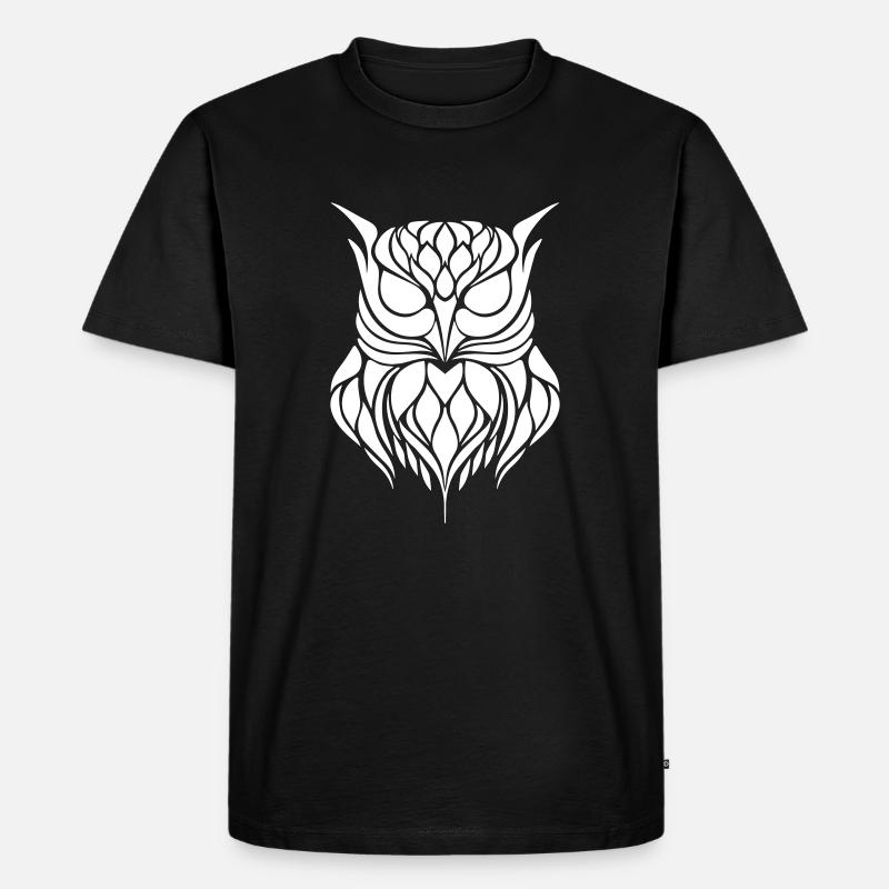 Eule Logo OWL - Männer Premium Bio T-Shirt - Schwarz