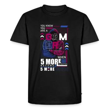 PC Gaming League - Men's Premium Organic T-Shirt - black - Front - Nico (187cm)