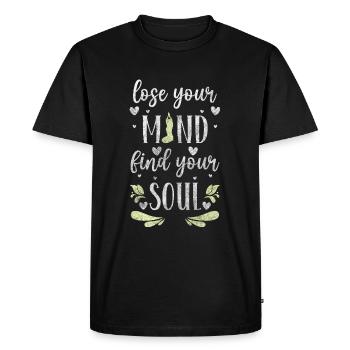 Yoga Illumination Pleine conscience Om - T-shirt Premium bio Homme - noir - Devant - Nico (187cm)