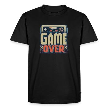 Retro Gamer T-Shirt Gaming Console Gaming - Men's Premium Organic T-Shirt - black - Front - Nico (187cm)