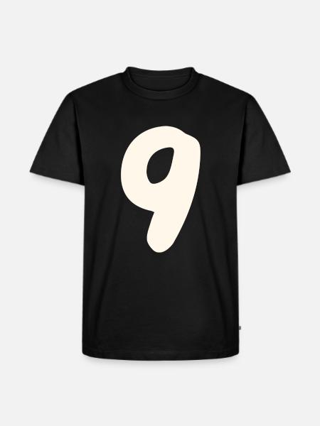 9 - Männer Premium Bio T-Shirt - Schwarz