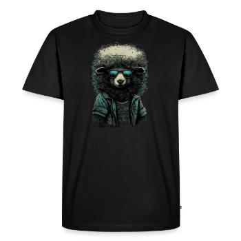 Mouton hippie - T-shirt Premium bio Homme - noir - Devant - Nico (187cm)