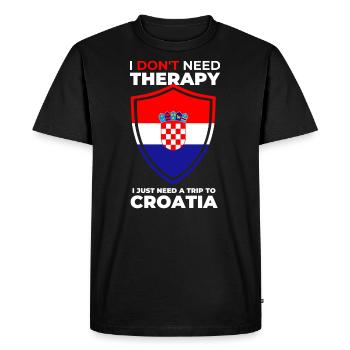 Voyage à travers les pays des Balkans Drôle de croate - T-shirt Premium bio Homme - noir - Devant - Nico (187cm)