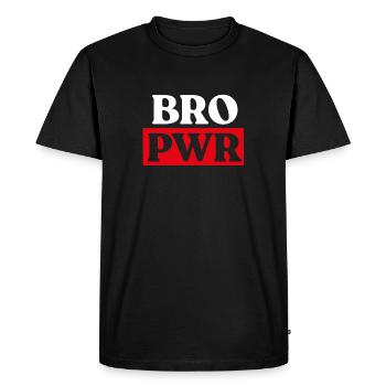 BRO PWR - BRO Power blanc - T-shirt Premium bio Homme - noir - Devant - Nico (187cm)