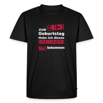 anniversaire 43 - T-shirt Premium bio Homme - noir - Devant - Nico (187cm)