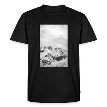 Foggy Mountains - Men's Premium Organic T-Shirt - black - Front - Nico (187cm)