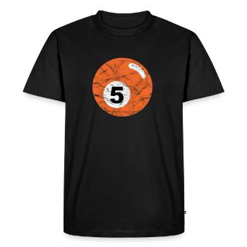 Billard Billardkugel orange fünf five vintage - Männer Premium Bio T-Shirt - Schwarz - Vorne - Nico (187cm)