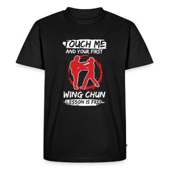 Wing Chun Humor for Martial Artists - Men's Premium Organic T-Shirt - black - Front - Nico (187cm)