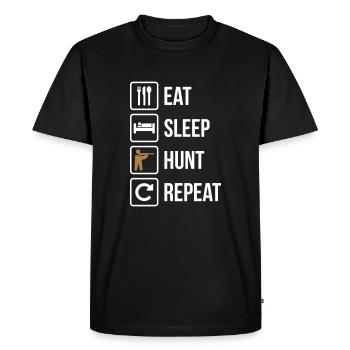 Eat Sleep Hunt Repeat Guns - Men's Premium Organic T-Shirt - black - Front - Nico (187cm)