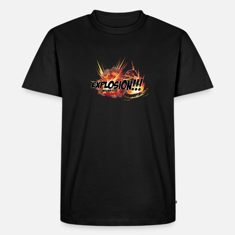Explosion - Männer Premium Bio T-Shirt - Schwarz
