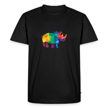 Chubby Unicorn coloré - T-shirt Premium bio Homme - noir - Devant - Nico (187cm)