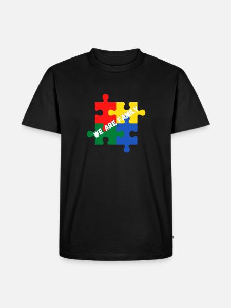 Vi er familie. Vi er en familie - Herre Premium økologisk T-shirt - sort