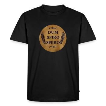 Dum spiro spero - T-shirt Premium bio Homme - noir - Devant - Nico (187cm)