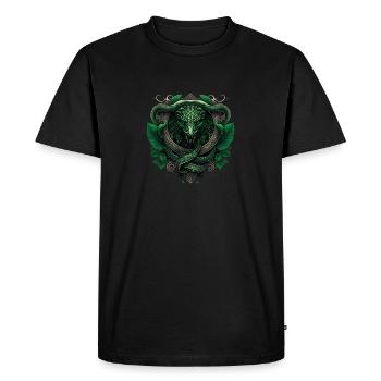Wizard Green Viper Emblem - Men's Premium Organic T-Shirt - black - Front - Nico (187cm)